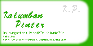 kolumban pinter business card